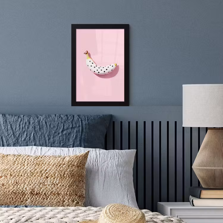 Poster met lijst - Banaan - Stippen - roze — 4