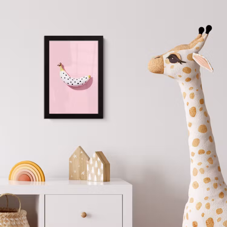 Poster met lijst - Banaan - Stippen - roze — 5