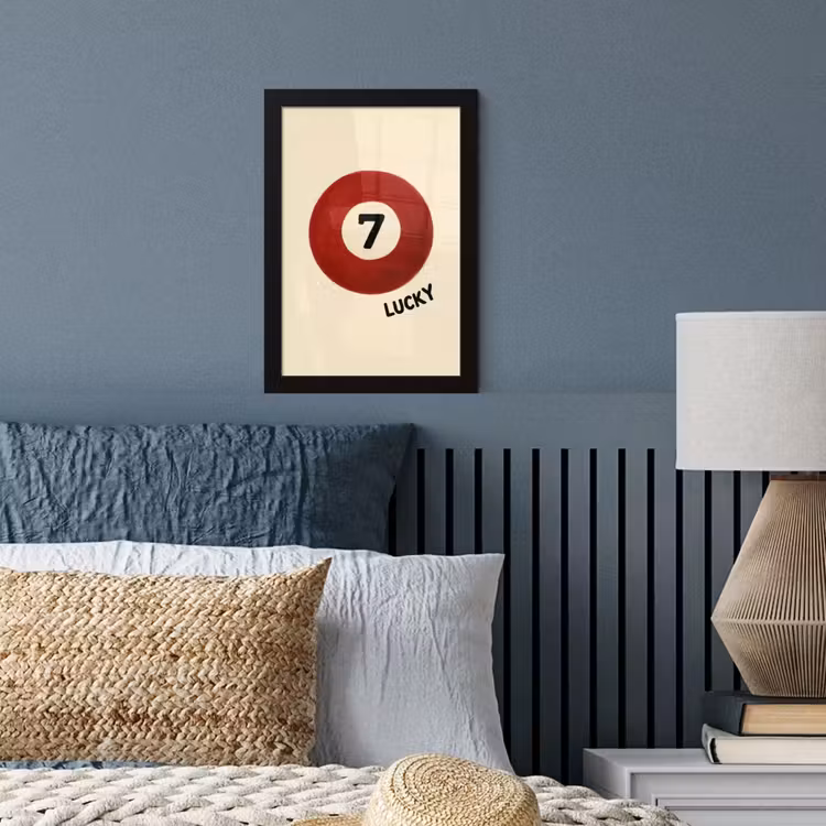 Poster met lijst - Cirkel - Zeven - Lucky - Rood — 4