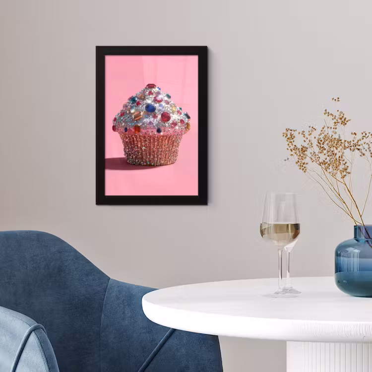 Poster met lijst - Cupcake - Kleurrijk - Edelstenen — 2