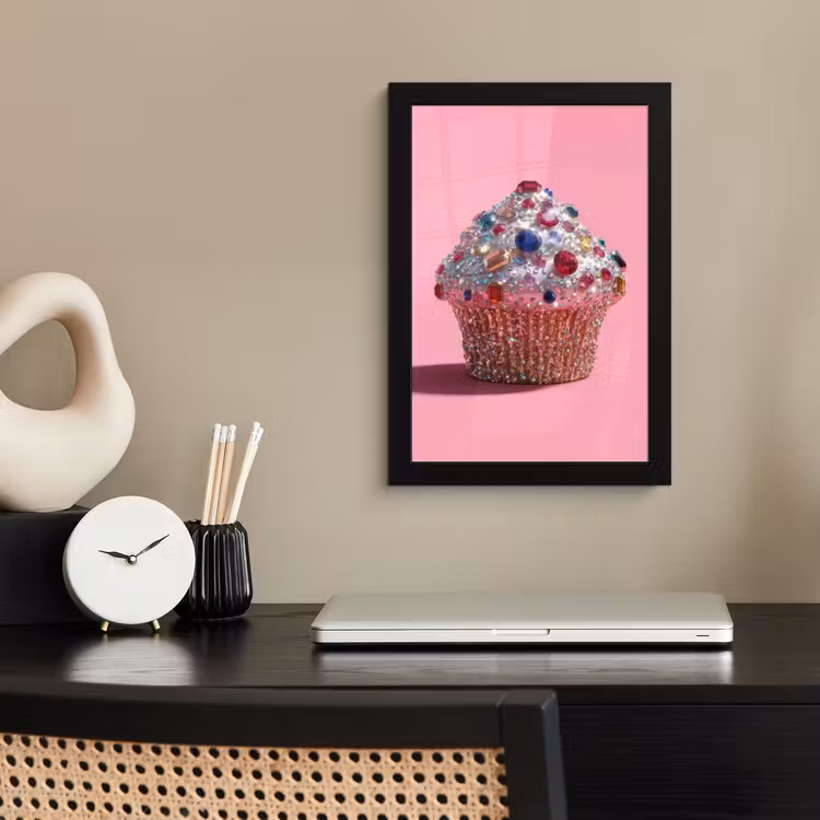 Poster met lijst - Cupcake - Kleurrijk - Edelstenen — 3