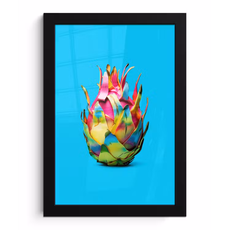 Poster met lijst - Drakenfruit - Blauw - Levendig — 1