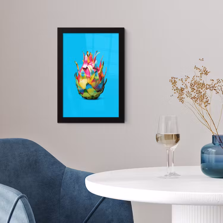 Poster met lijst - Drakenfruit - Blauw - Levendig — 2