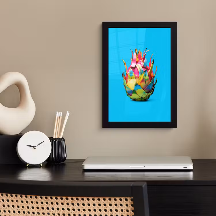 Poster met lijst - Drakenfruit - Blauw - Levendig — 3