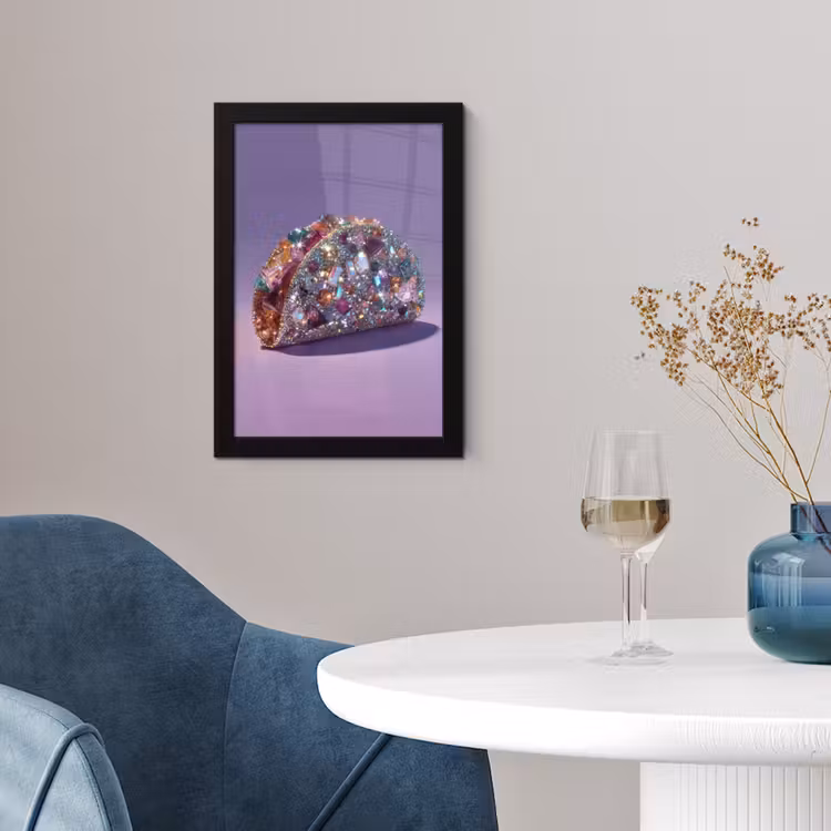 Poster met lijst - Edelstenen - Glitters - Paars - Kleurrijk — 2