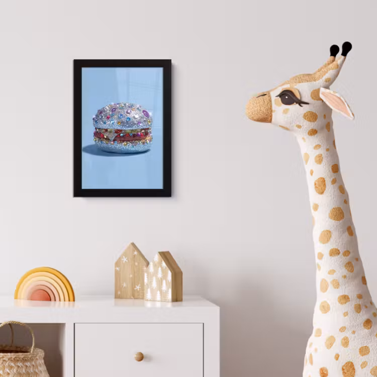 Poster met lijst - Glitters - Hamburger - Blauw — 5
