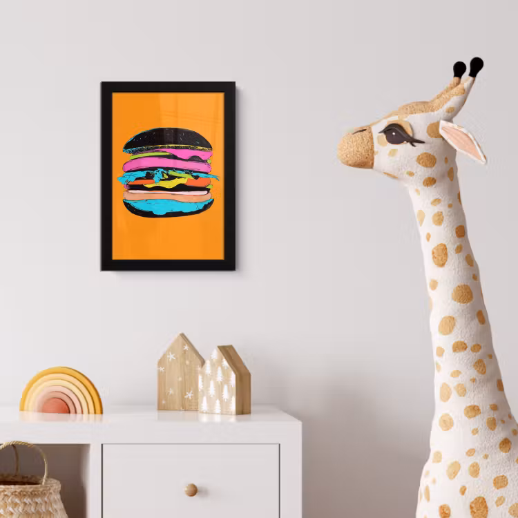 Poster met lijst - Hamburger - Kleurrijk - Speels — 5