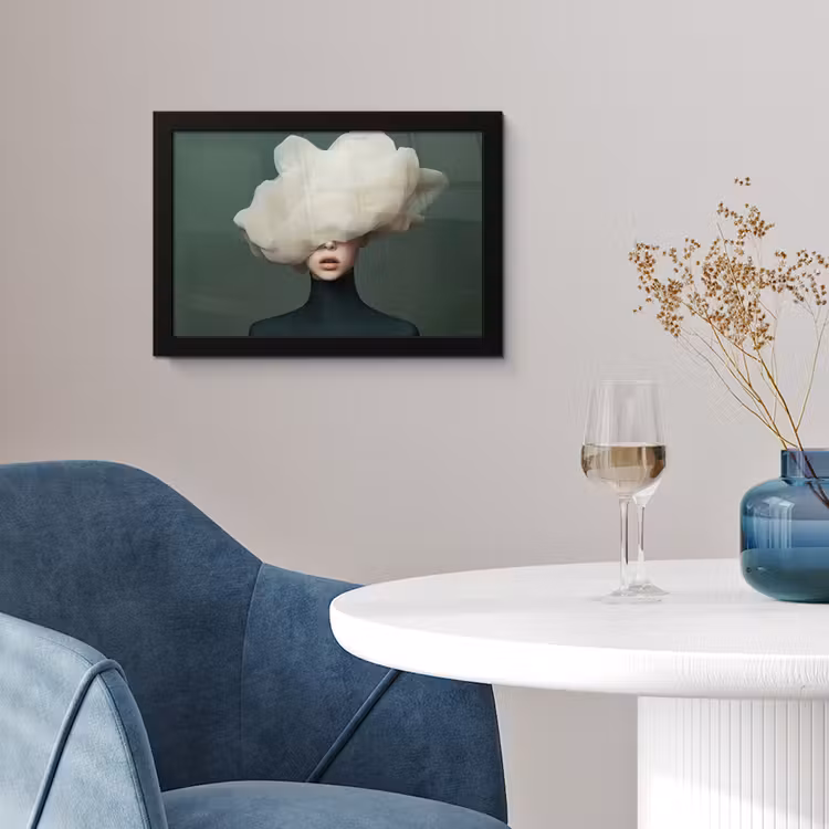 Poster met lijst - Hoed - Vrouw - Beige — 2