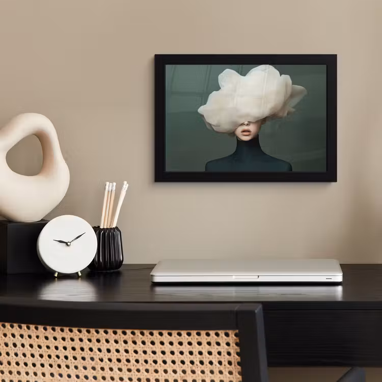 Poster met lijst - Hoed - Vrouw - Beige — 3