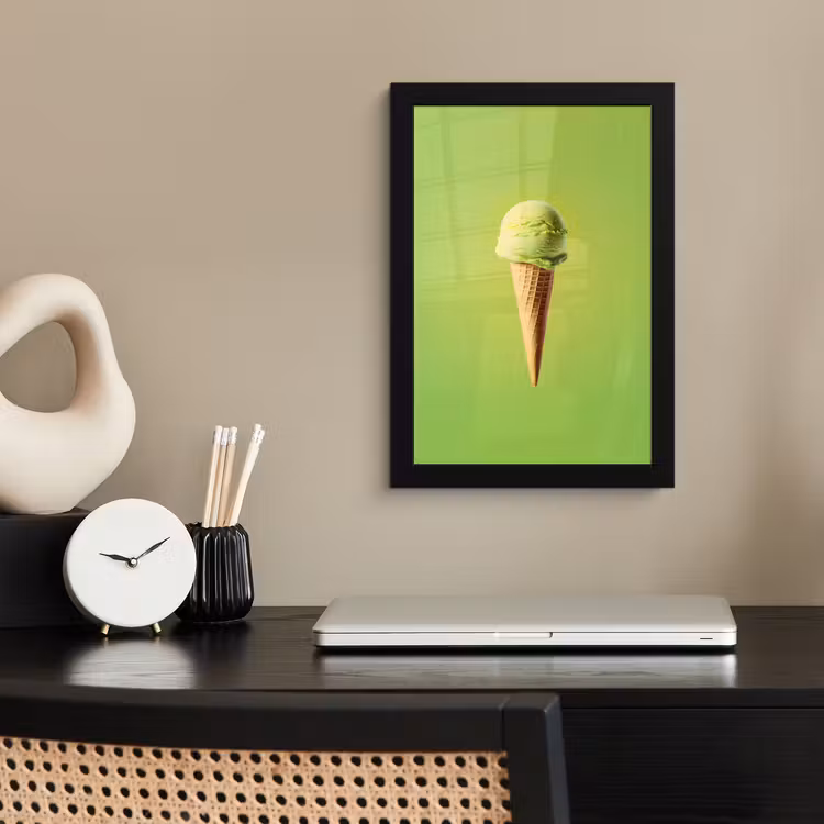 Poster met lijst - Hoorntje - Schepijs - Groen — 3