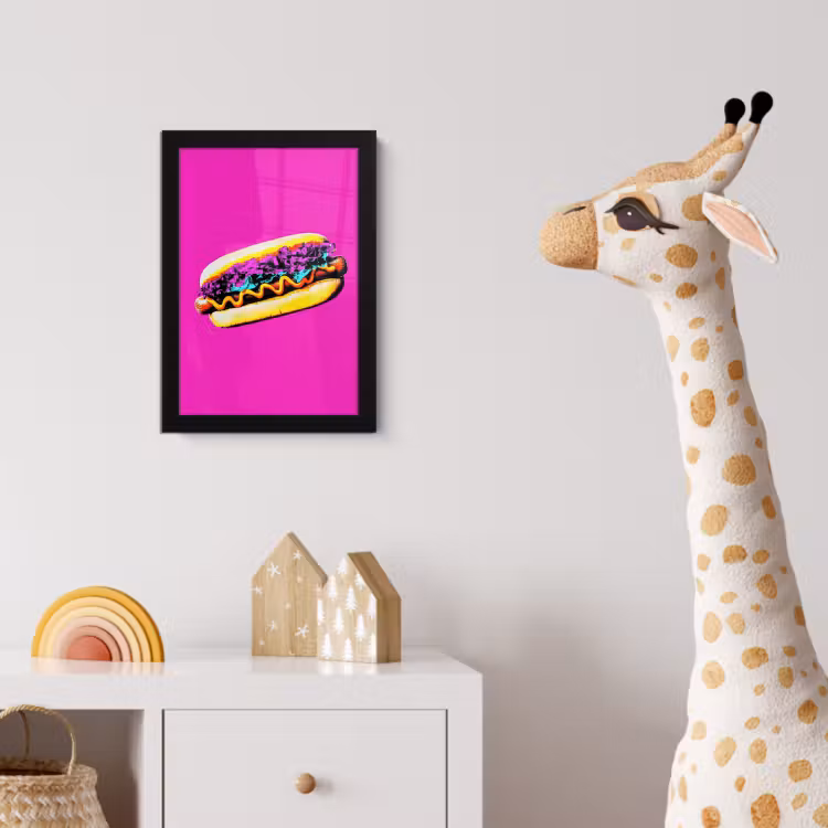 Poster met lijst - Hotdog - Roze - Retro — 5