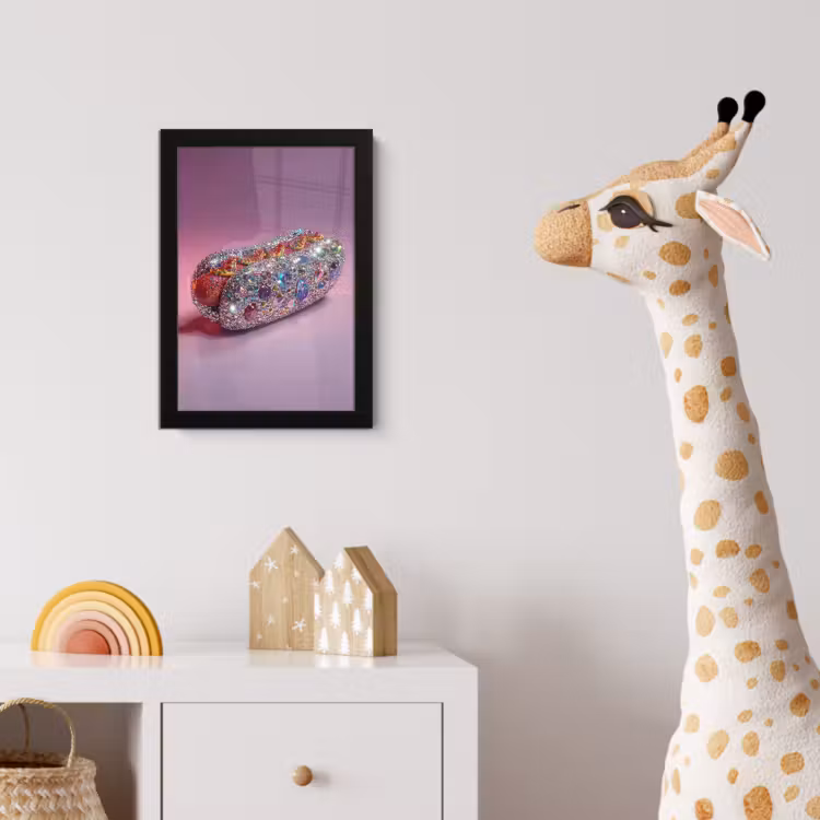 Poster met lijst - Hotdog - Steentjes - Glitters - Paars — 5