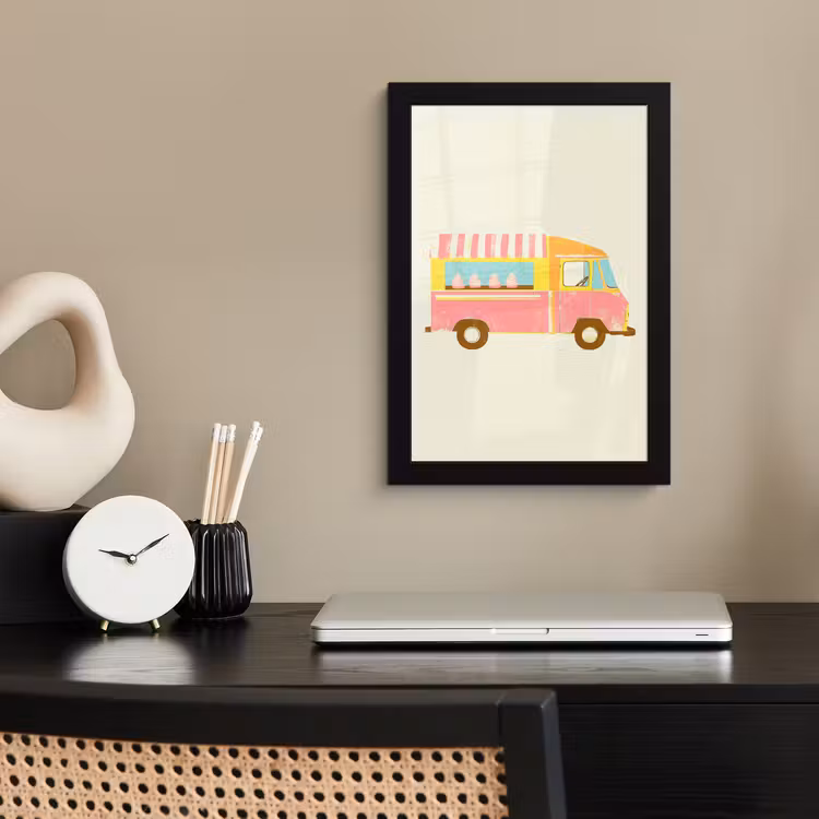 Poster met lijst - Ijskar - Retro - Softijsjes - Roze — 3
