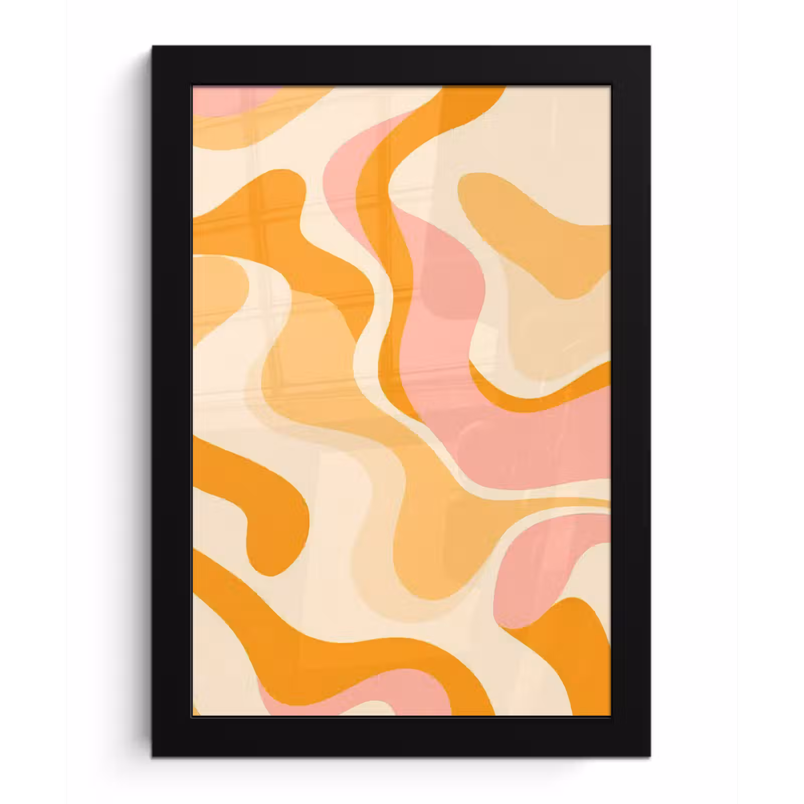 Poster met lijst - Abstract - Golvend - Oranje — 1