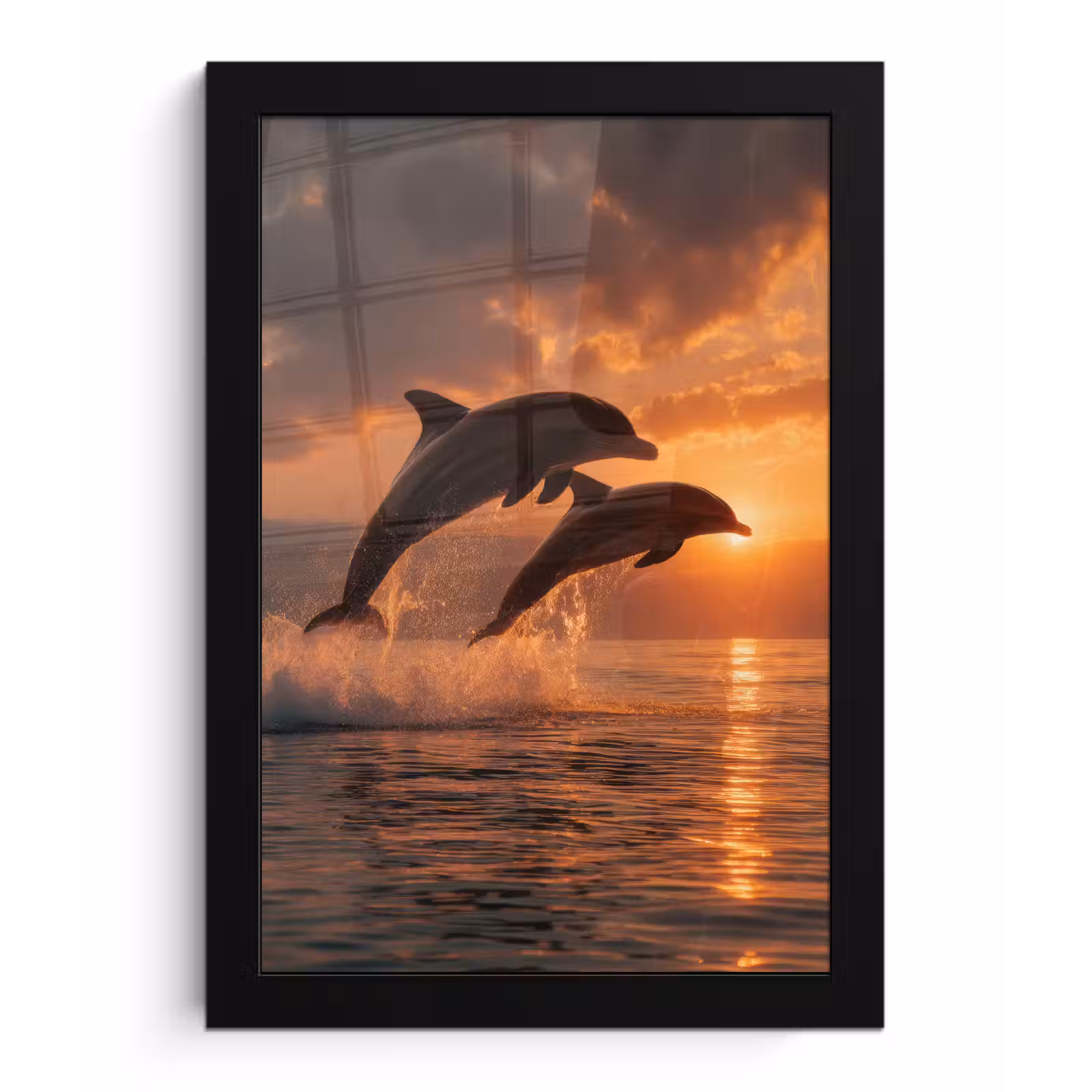 Poster met lijst - Dolfijnen - Zee - Realistisch — 1