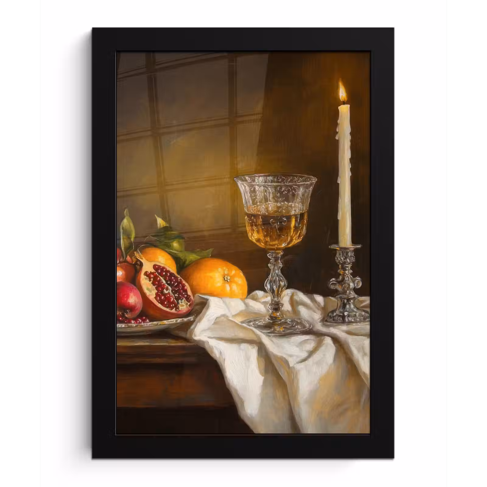 Poster met lijst - Fruit - Stilleven - Wijn - Kaars — 1