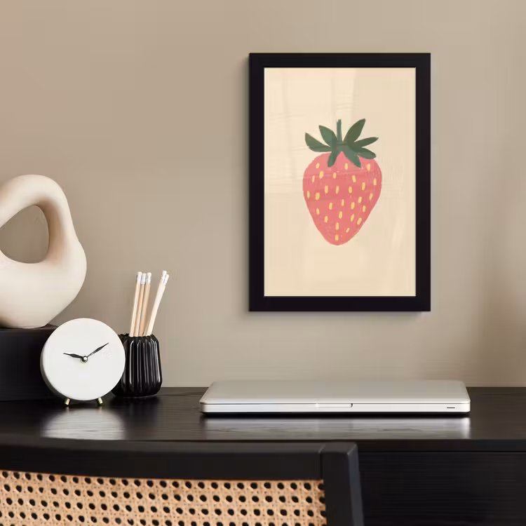 Poster met lijst - Aardbei - Minimalistisch - Rood - Fruit — 3