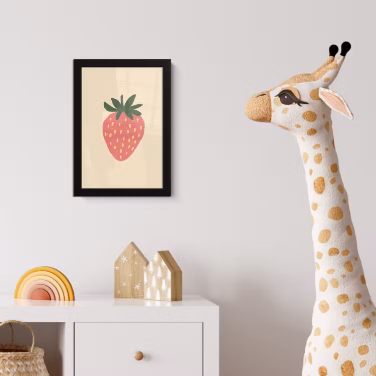 Poster met lijst - Aardbei - Minimalistisch - Rood - Fruit — 5