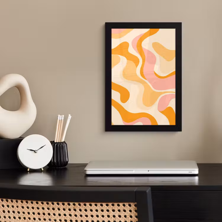 Poster met lijst - Abstract - Golvend - Oranje — 3