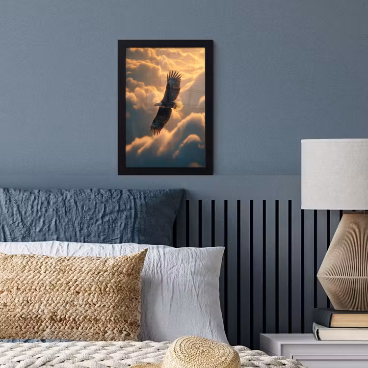 Poster met lijst - Adelaar - Wolken - Zon — 4