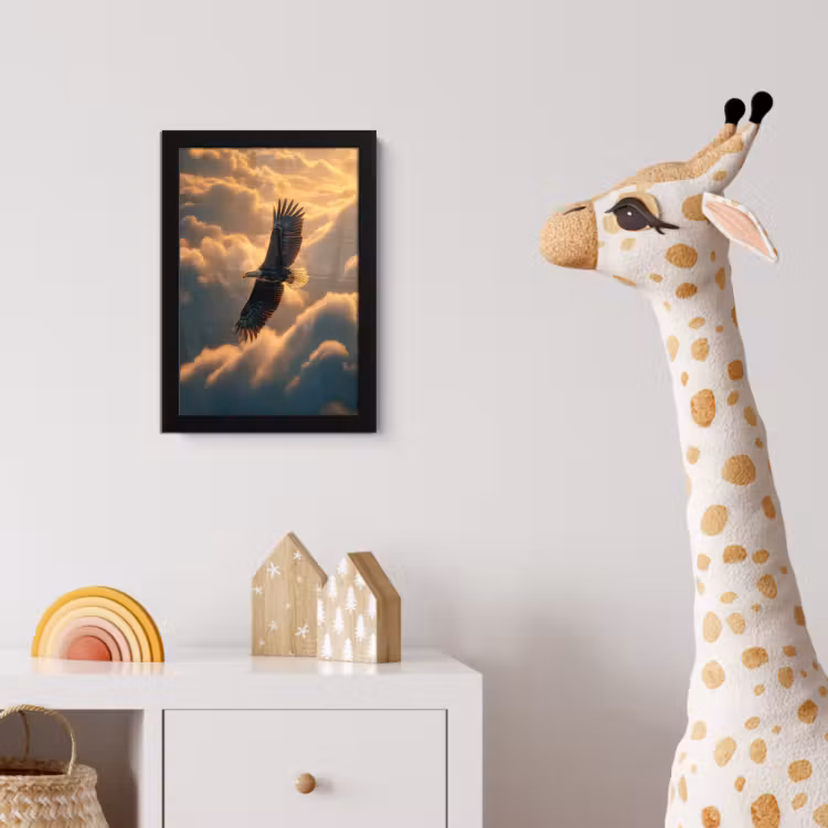 Poster met lijst - Adelaar - Wolken - Zon — 5