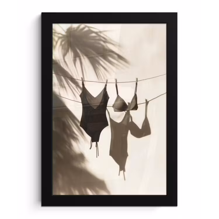 Poster met lijst - Badkleding - Palmbomen - Schaduw - Tropisch — 1