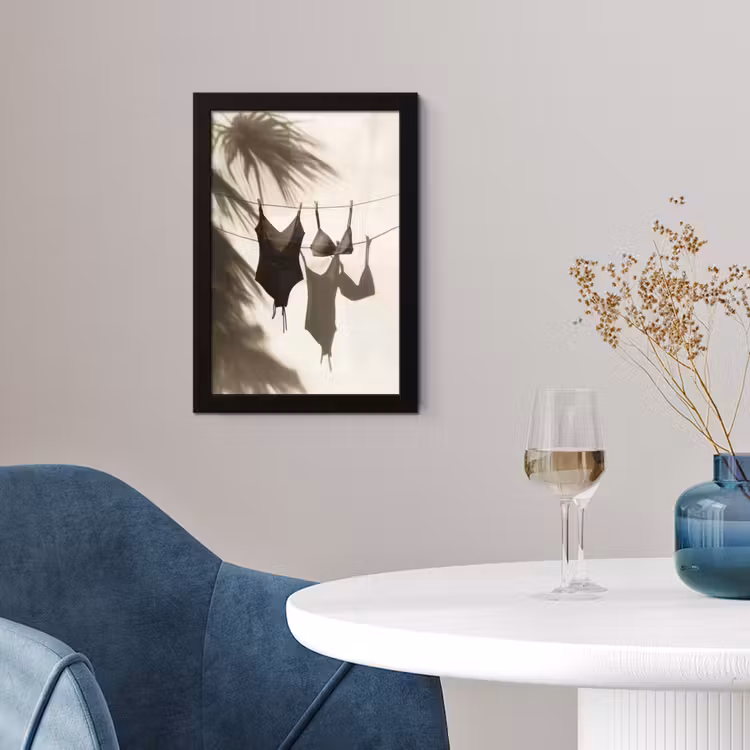 Poster met lijst - Badkleding - Palmbomen - Schaduw - Tropisch — 2