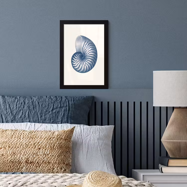 Poster met lijst - Blauw - Schelp - Spiraal — 4