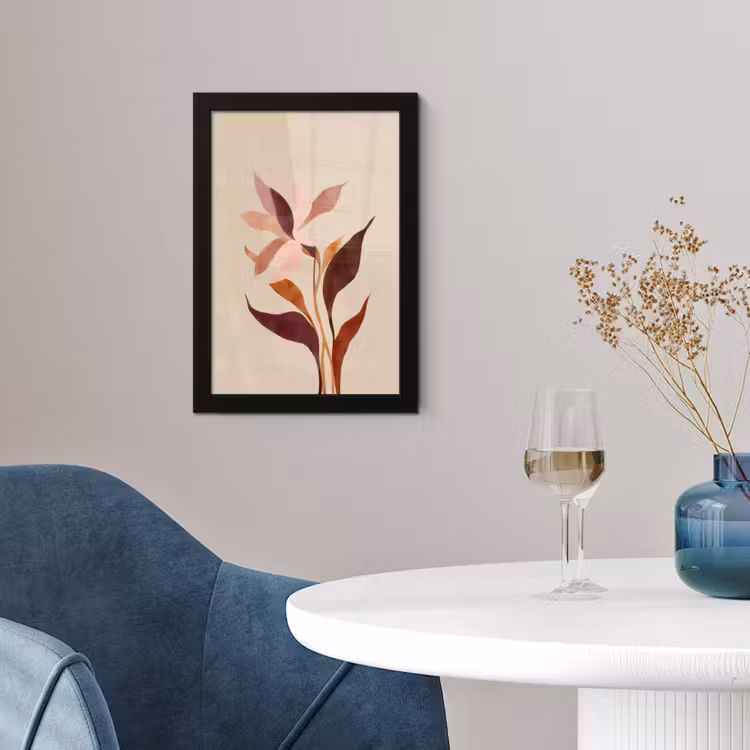 Poster met lijst - Bloemen - Blaadjes - Minimalistisch - Roze — 2