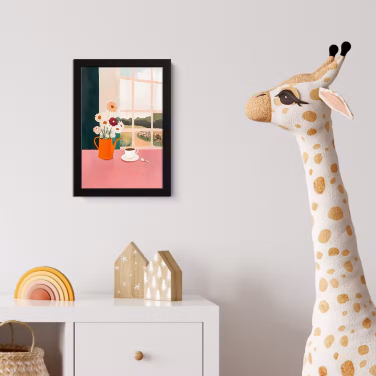 Poster met lijst - Bloemen - Koffie - Raam — 5