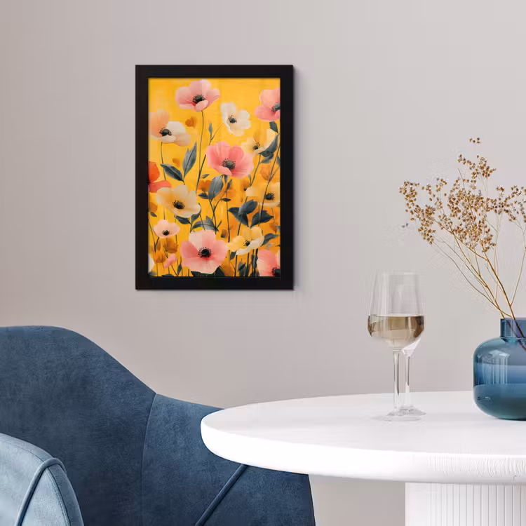 Poster met lijst - Bloemen - Veld - Geel — 2