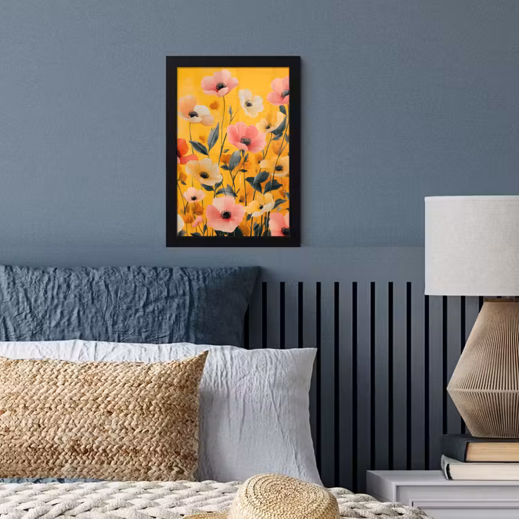 Poster met lijst - Bloemen - Veld - Geel — 4