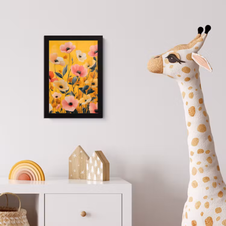 Poster met lijst - Bloemen - Veld - Geel — 5