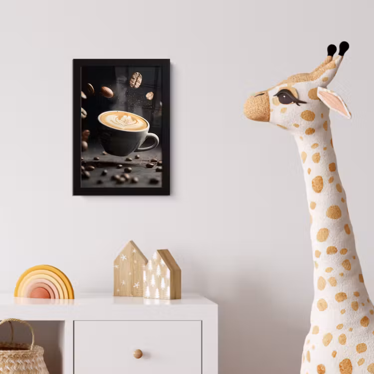 Poster met lijst - Cappuccino - Kop - Bonen - Bruin — 5