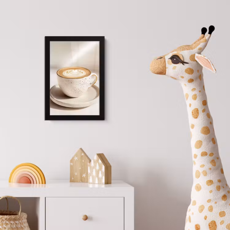Poster met lijst - Cappuccino - Schuim - Schotel - Beige — 5
