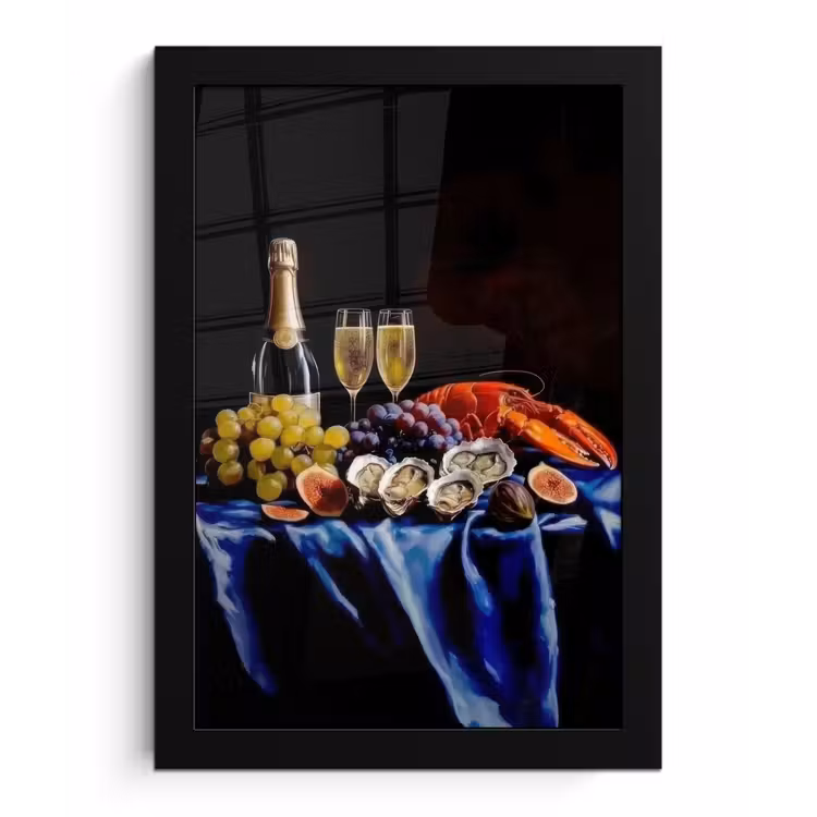 Poster met lijst - Champagne - Luxe - Oesters — 1