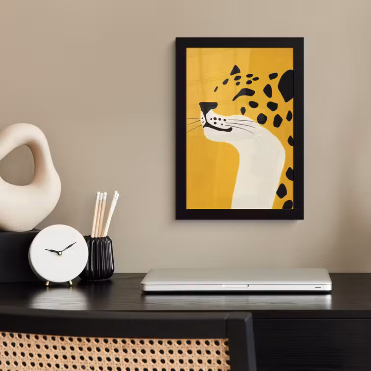 Poster met lijst - Cheetah - Illustratie - Geel — 3