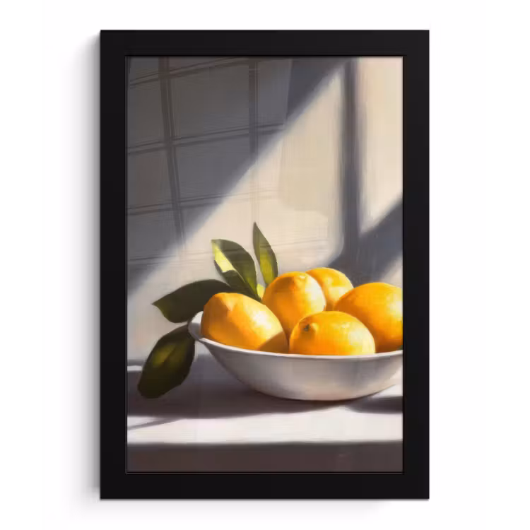 Poster met lijst - Citroenen - Stilleven - Geel — 1