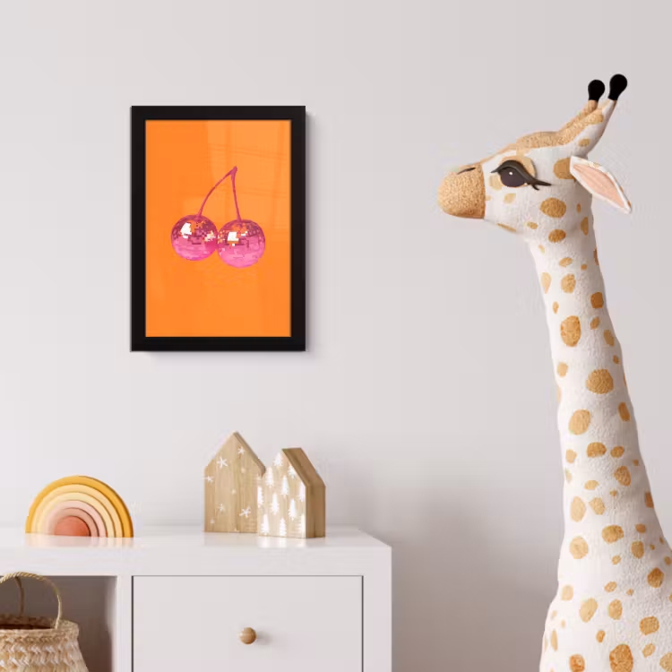 Poster met lijst - Discoballen - Kers - Spiegels - Roze — 5