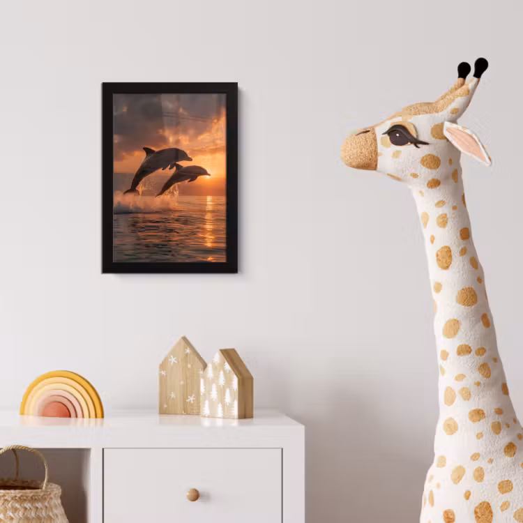 Poster met lijst - Dolfijnen - Zee - Realistisch — 5