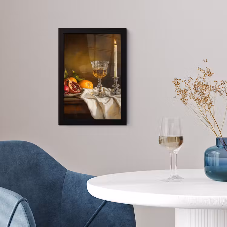 Poster met lijst - Fruit - Stilleven - Wijn - Kaars — 2