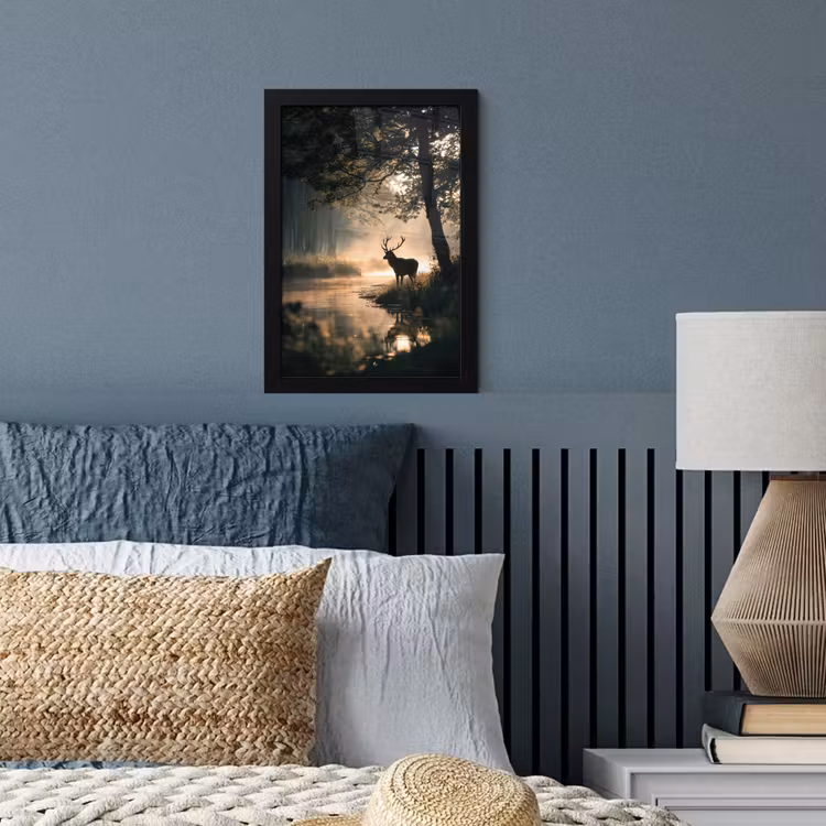 Poster met lijst - Hert - Bosbeek - Mystiek — 4