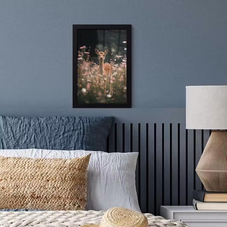 Poster met lijst - Hert - Wilde bloemen - Bos — 4