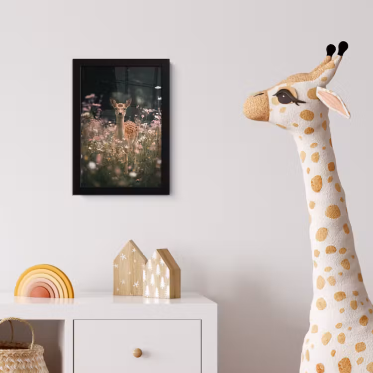 Poster met lijst - Hert - Wilde bloemen - Bos — 5