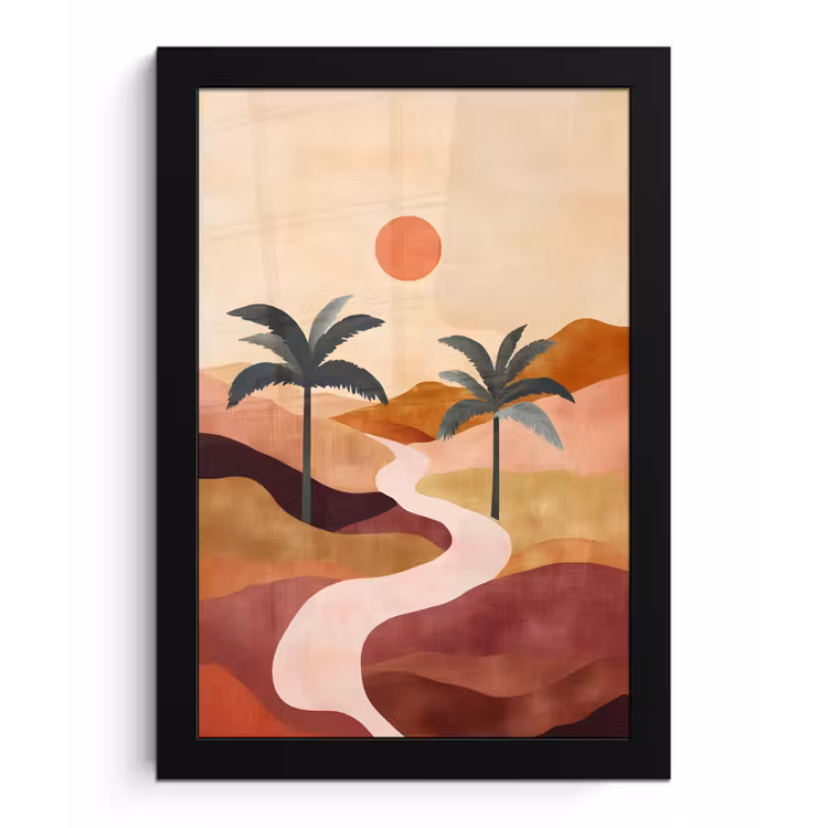 Poster met lijst - Heuvels - Palmbomen - Abstract — 1