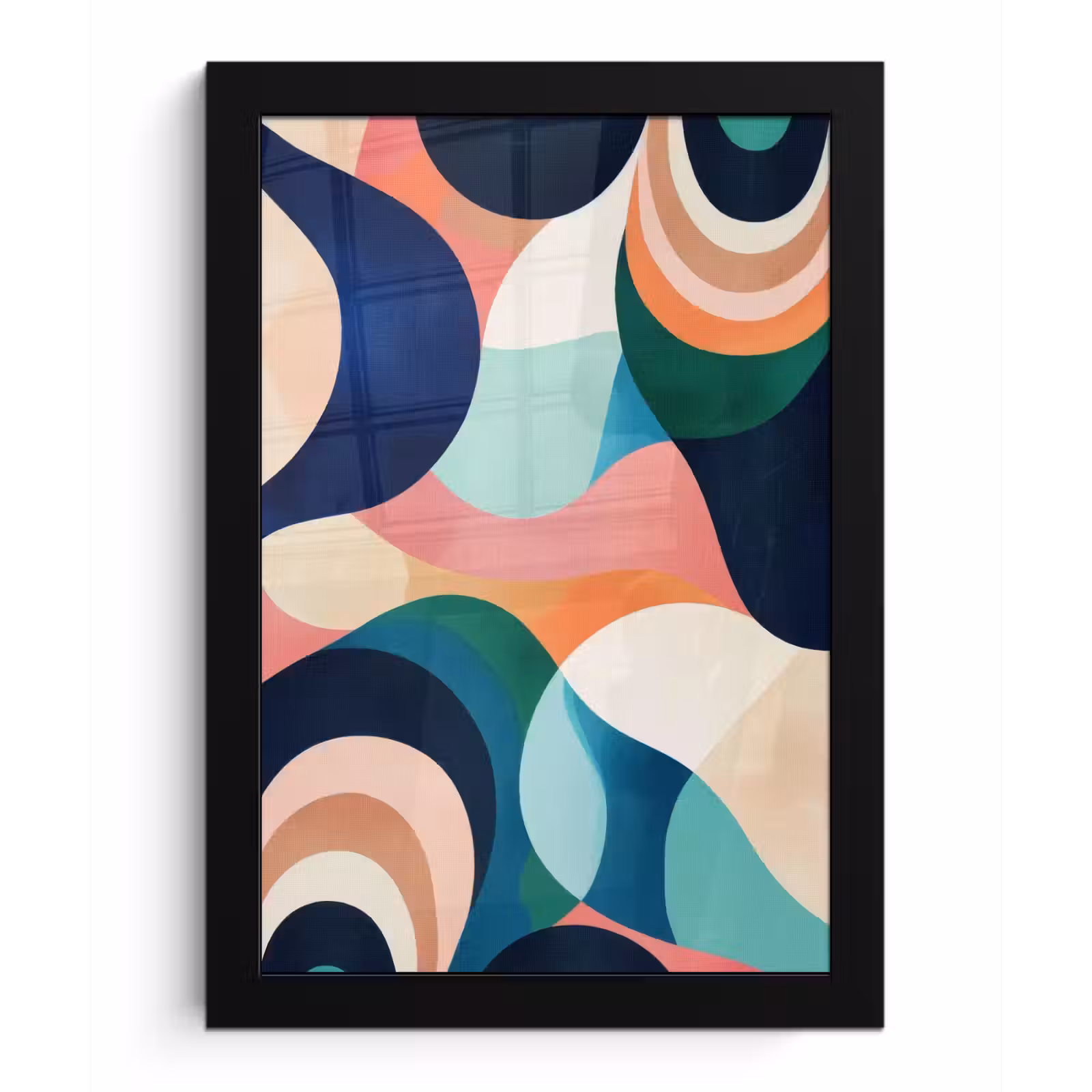 Poster met lijst - Abstract - Blauw - Roze — 1