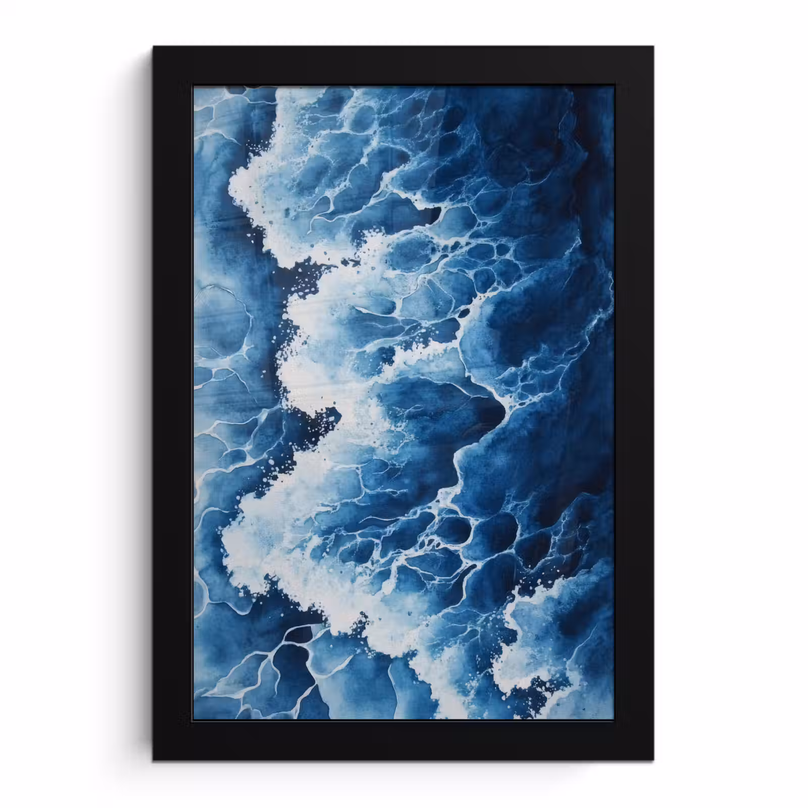 Poster met lijst - Golven - Blauw - Schuim — 1