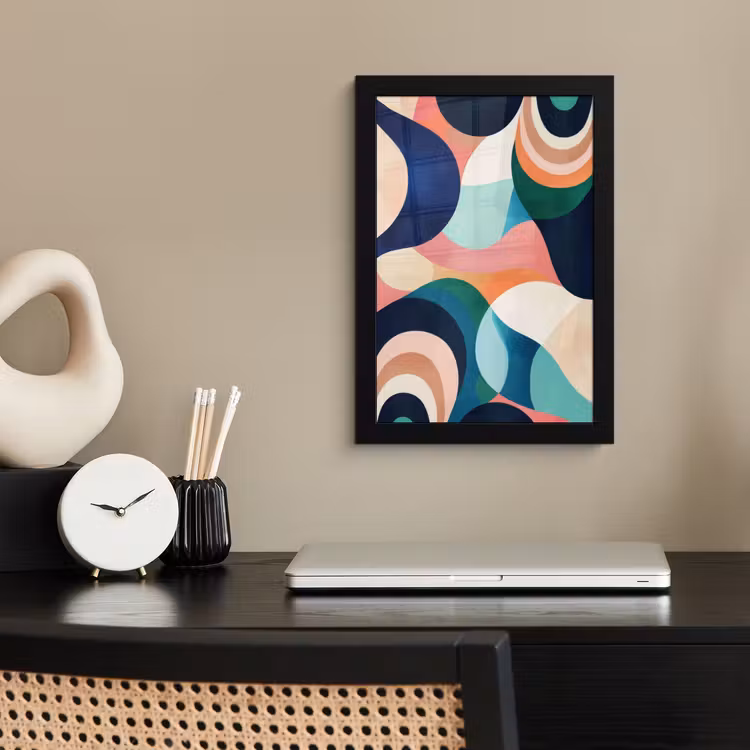 Poster met lijst - Abstract - Blauw - Roze — 3