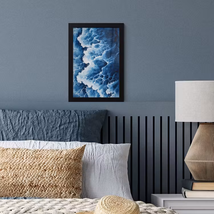Poster met lijst - Golven - Blauw - Schuim — 4