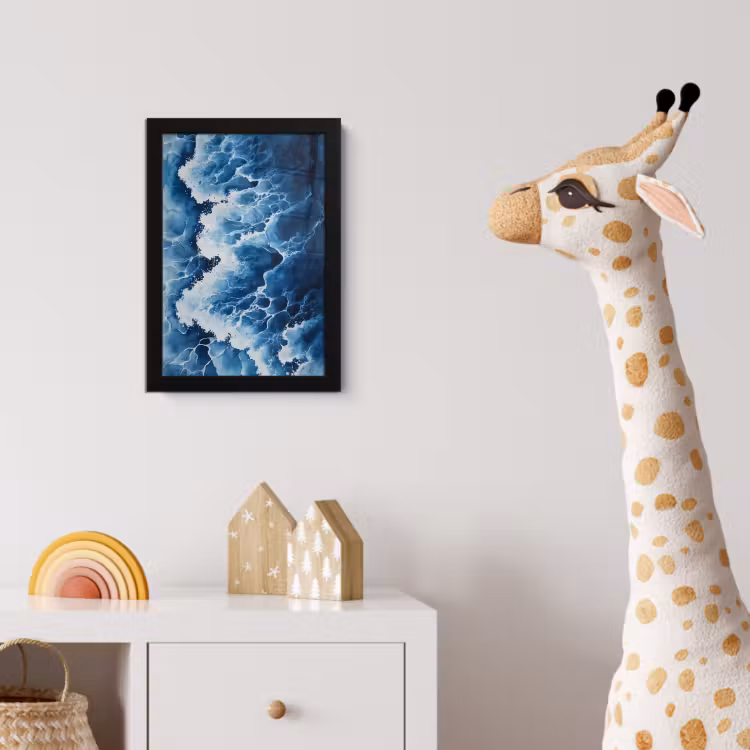Poster met lijst - Golven - Blauw - Schuim — 5